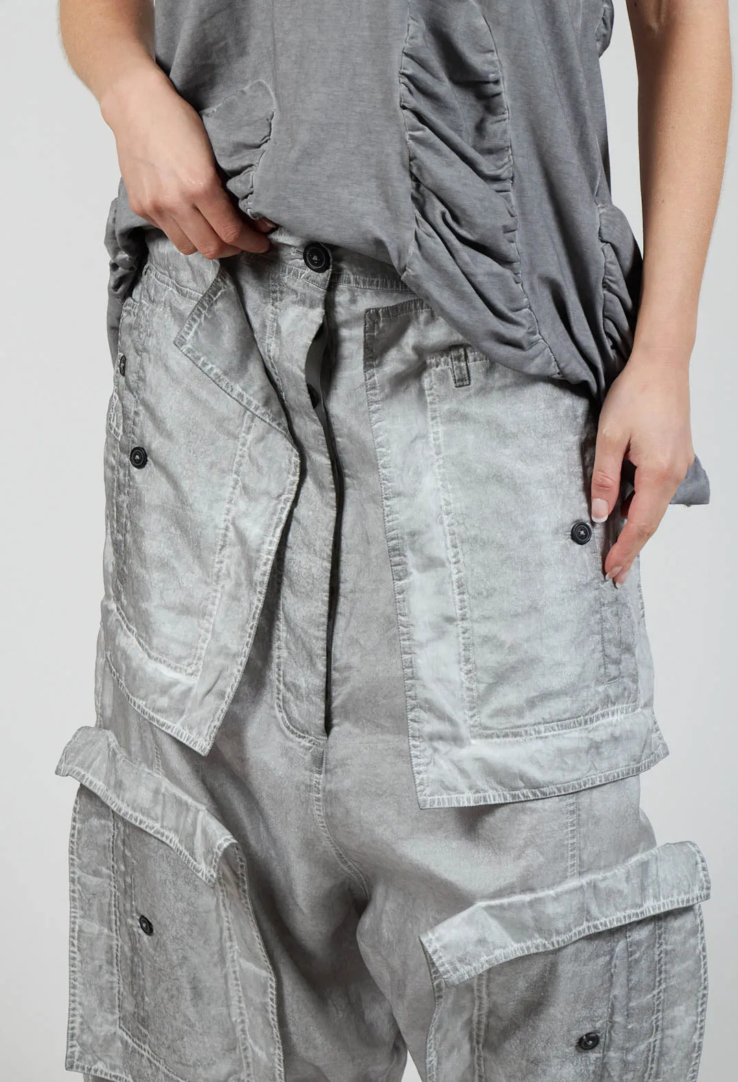 Textured Culottes in C.Coal 10% Cloud