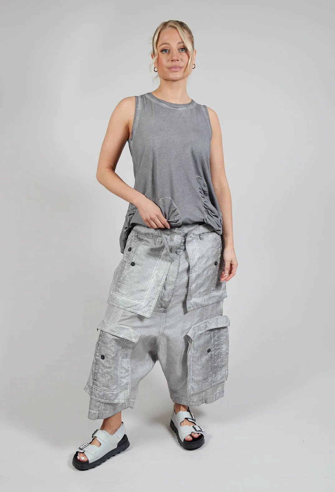 Textured Culottes in C.Coal 10% Cloud