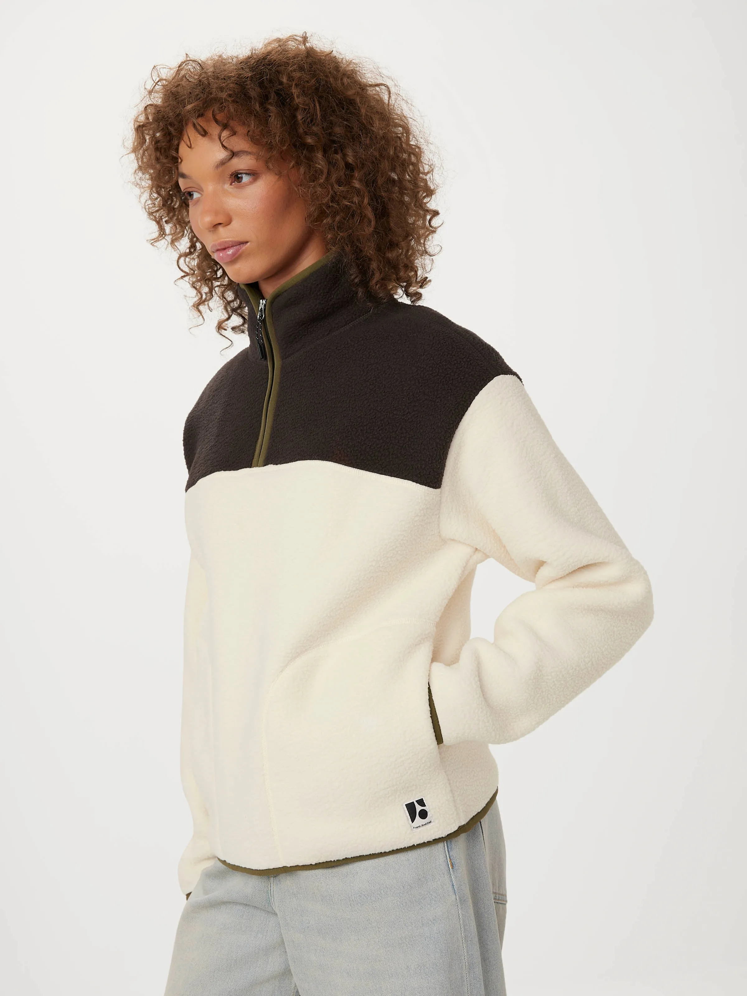 The Axis Polar Fleece Half Zip in Cloud