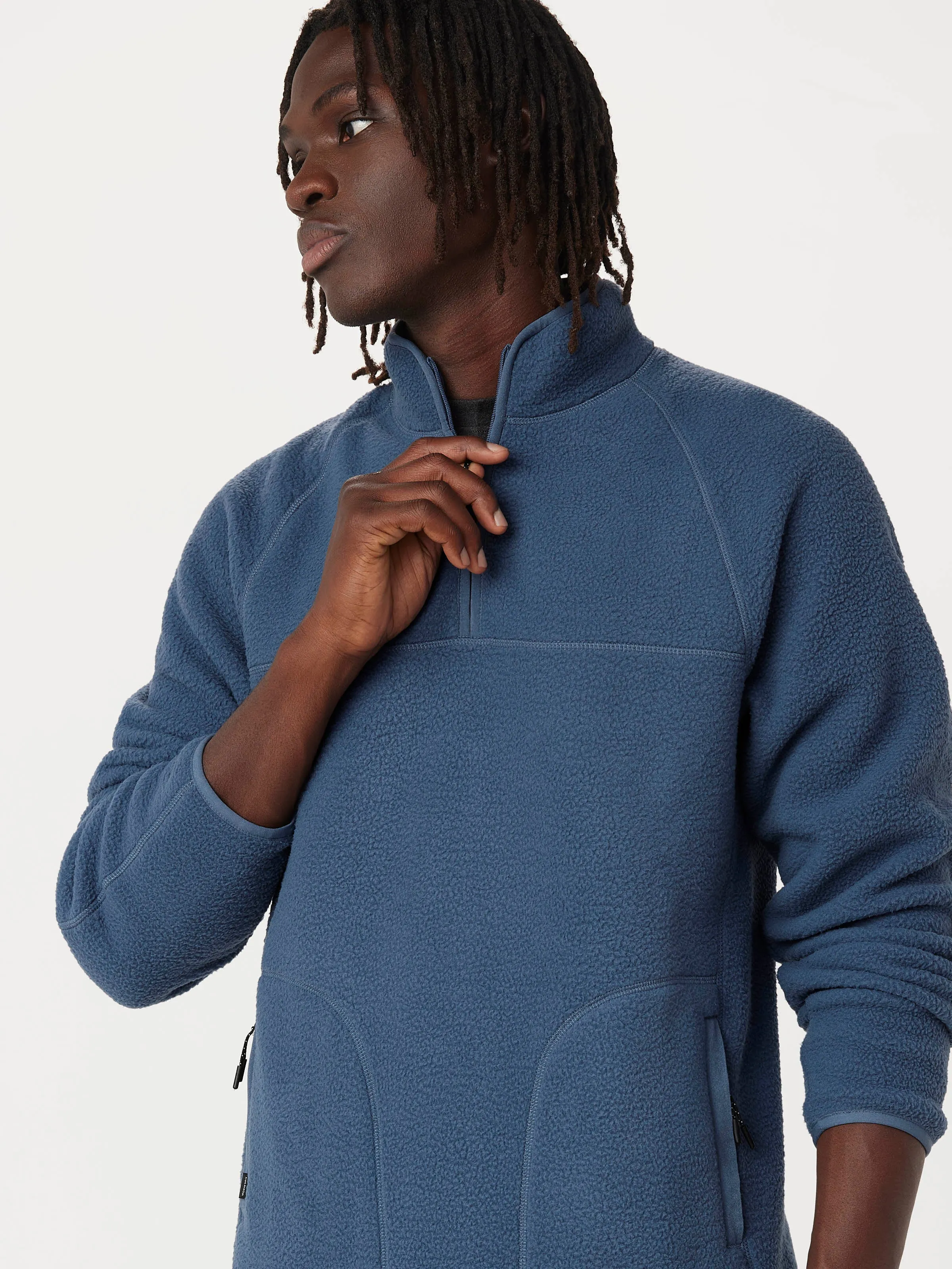 The Axis Polar Fleece Half Zip in Vintage Indigo