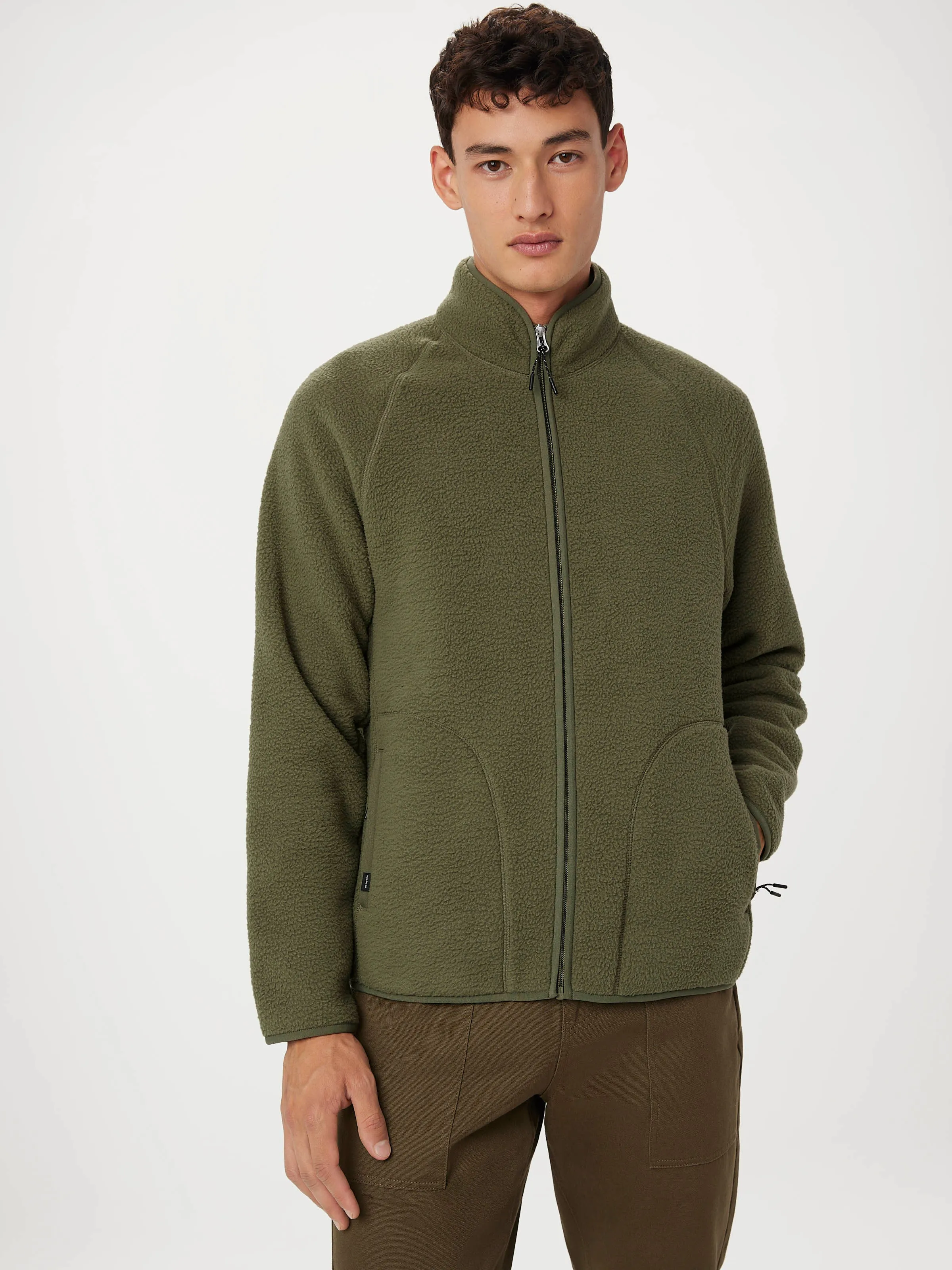 The Axis Polar Fleece Zip Up in Dark Olive