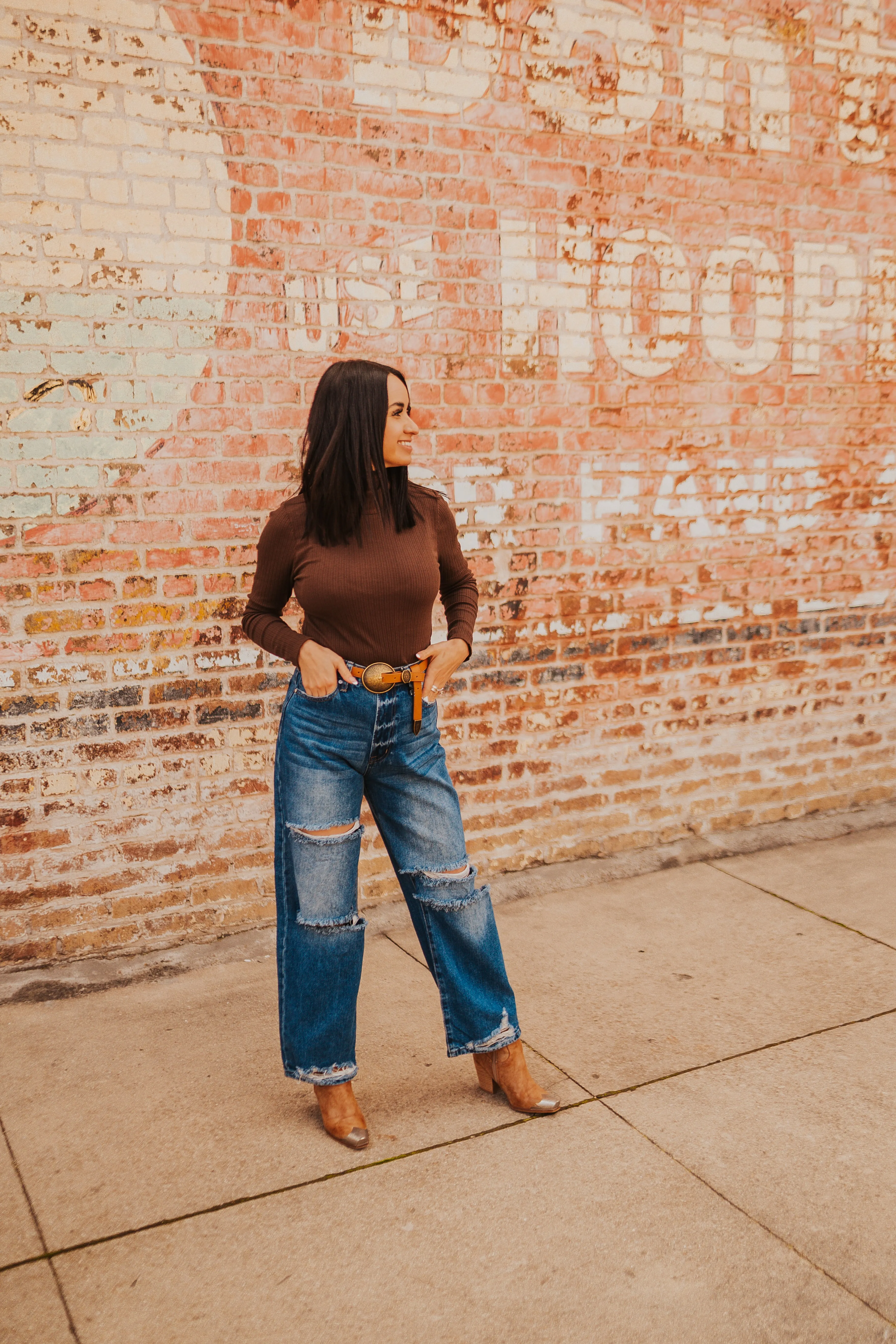 The Brighton Bodysuit in Cognac