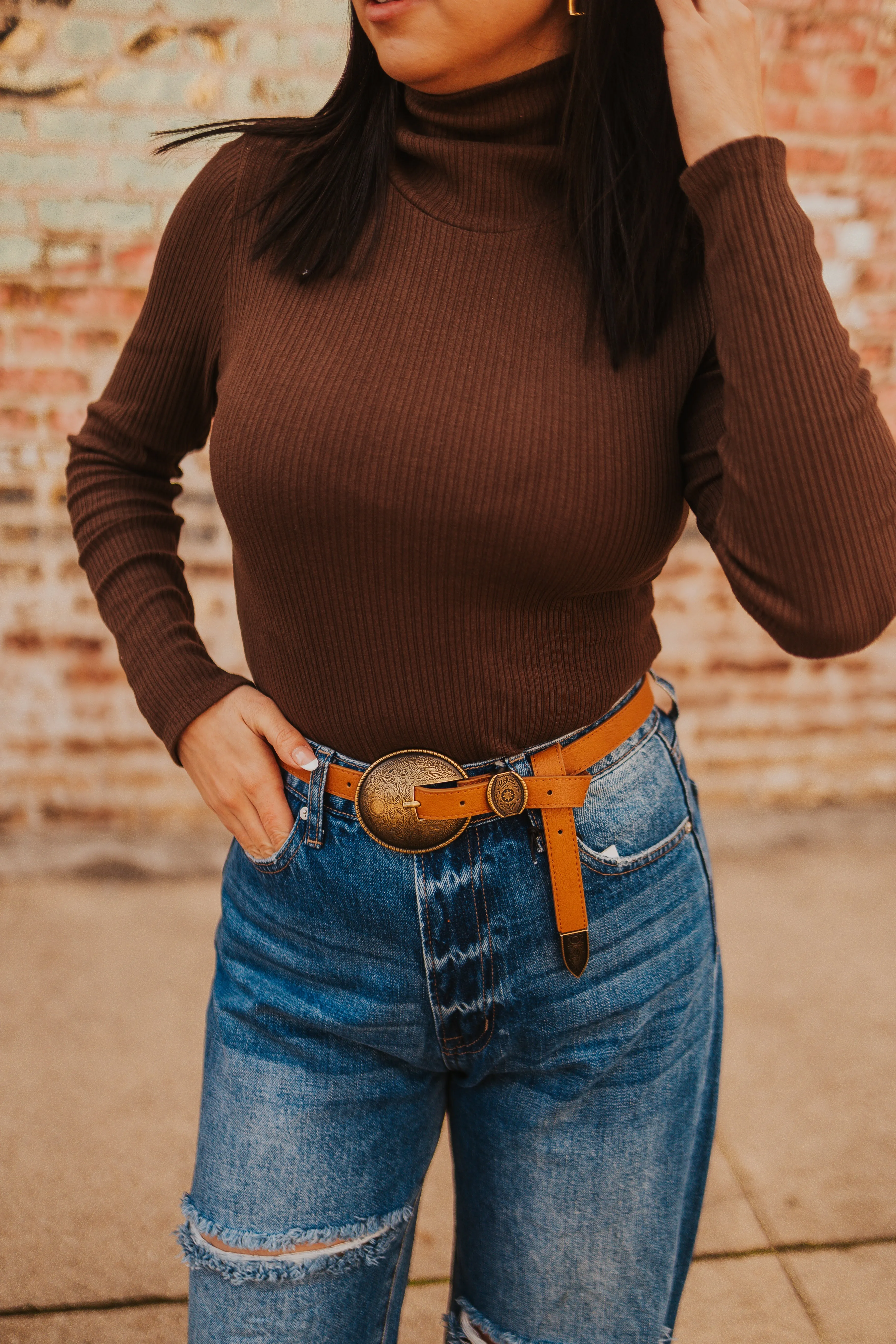 The Brighton Bodysuit in Cognac