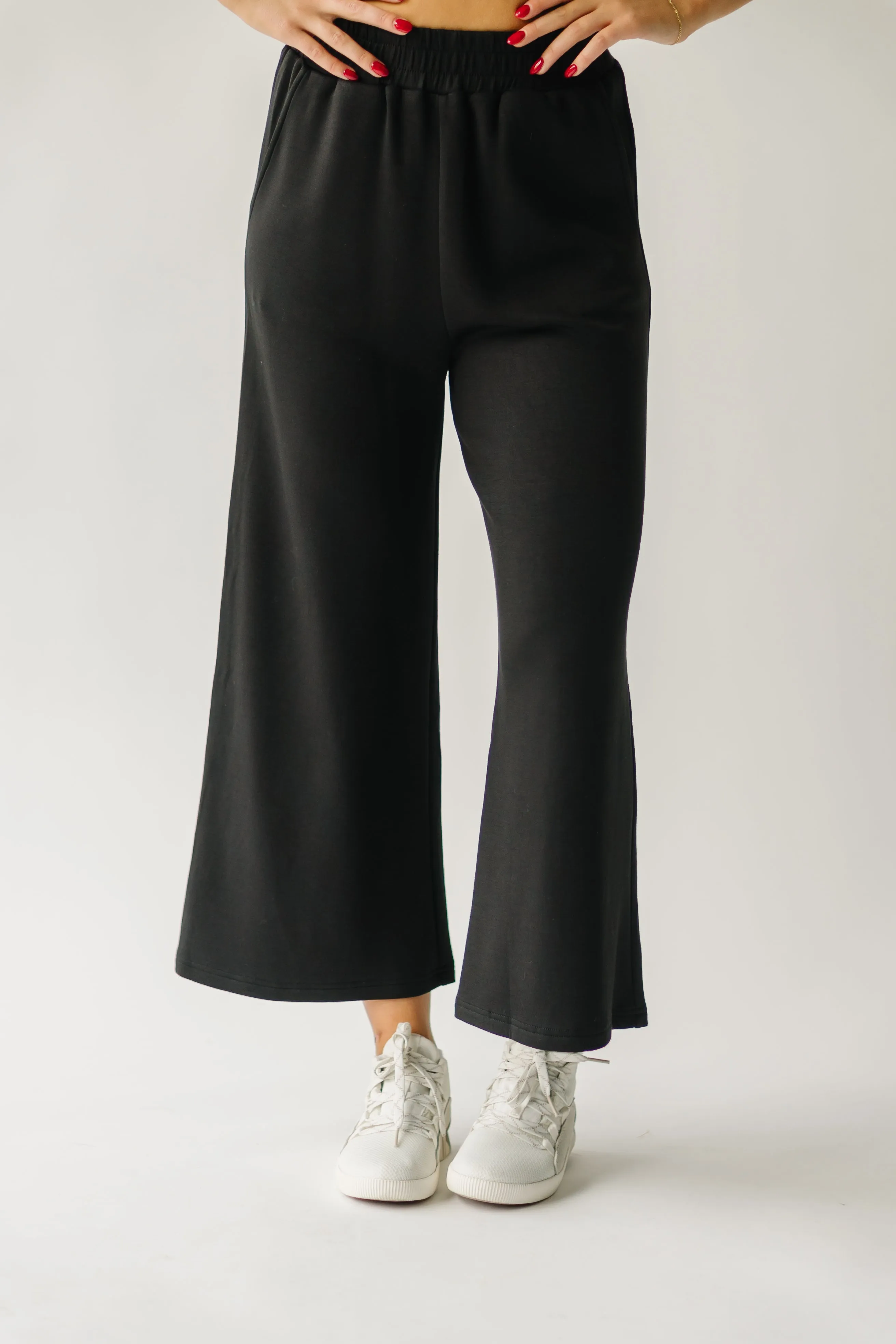 The Hallman Cropped Wide Leg Pant in Black