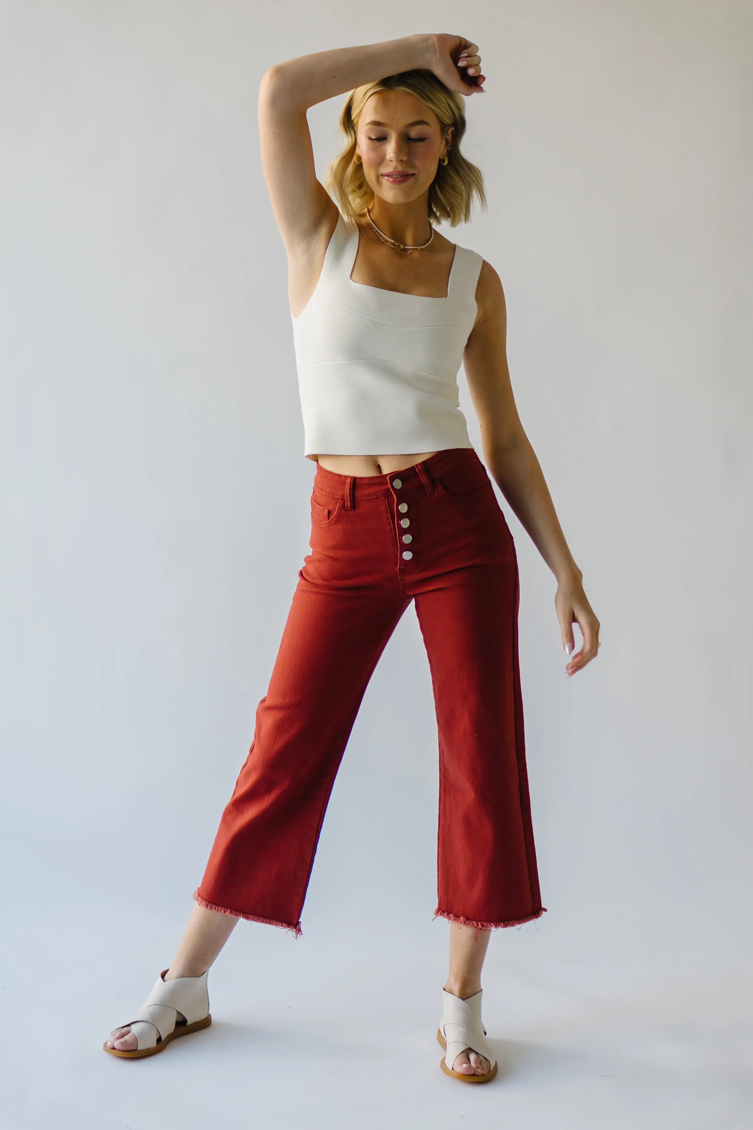 The Matilda Wide Leg Jean in Brick Denim