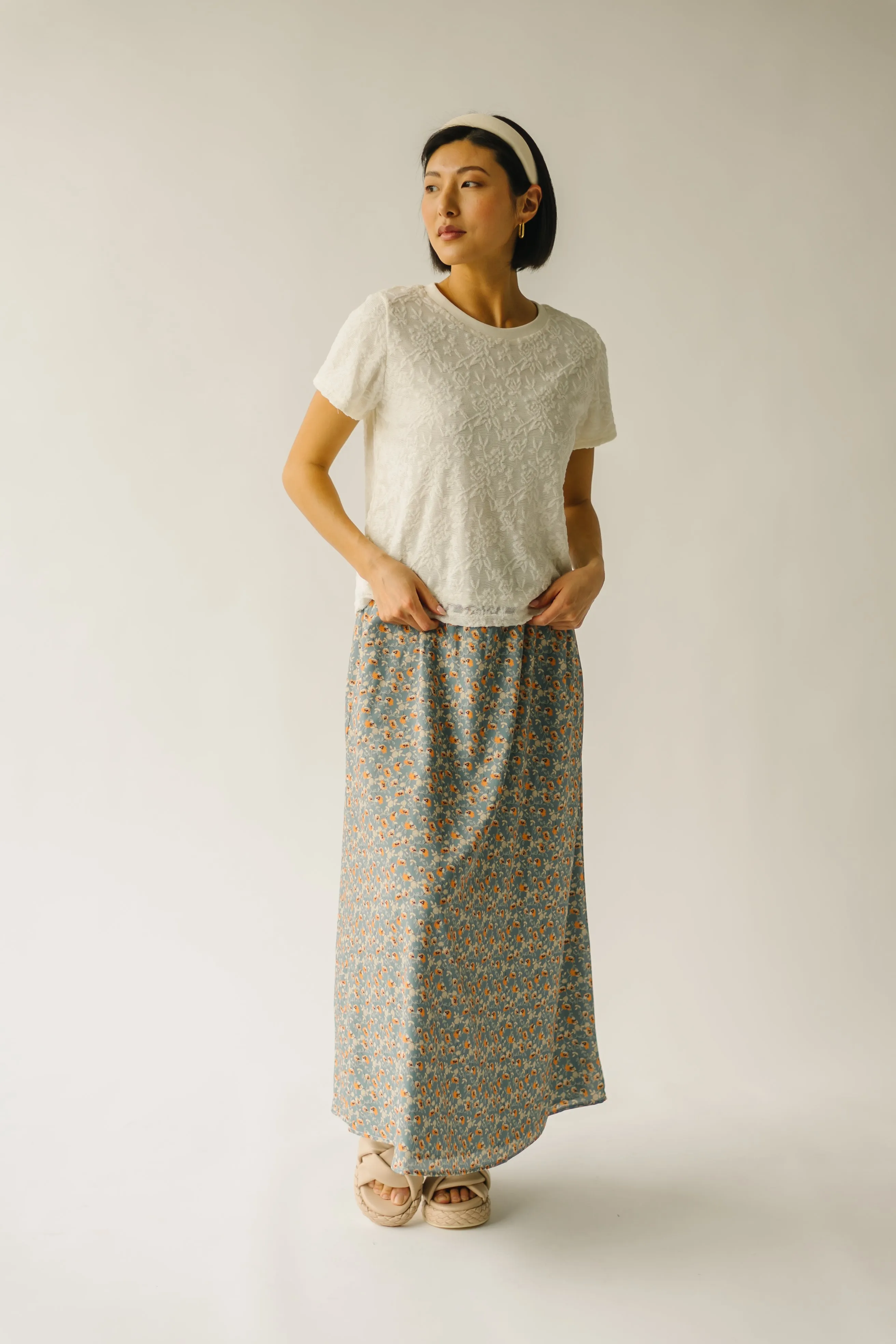 The Sargent Slip Skirt in Marigold Blossom