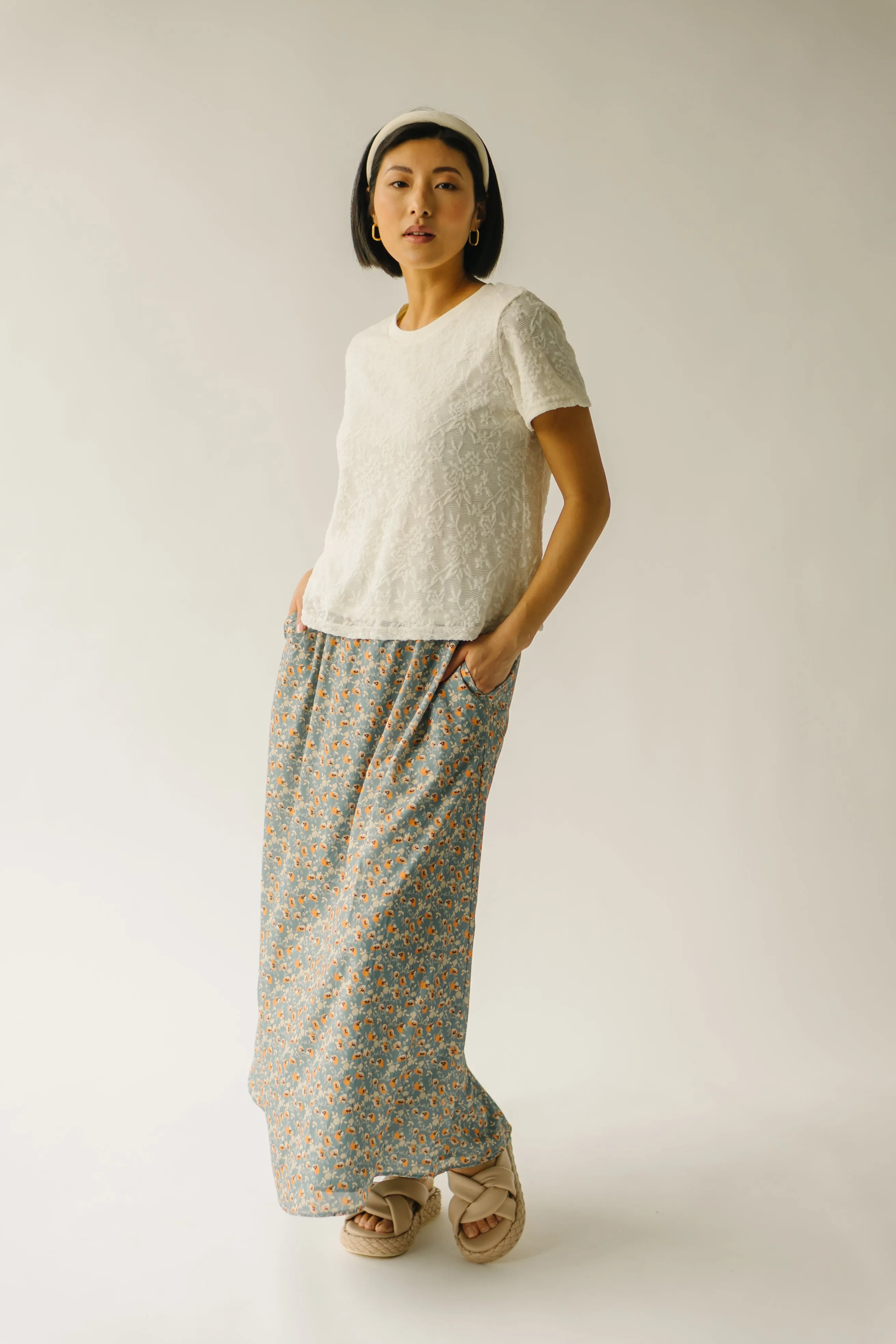 The Sargent Slip Skirt in Marigold Blossom