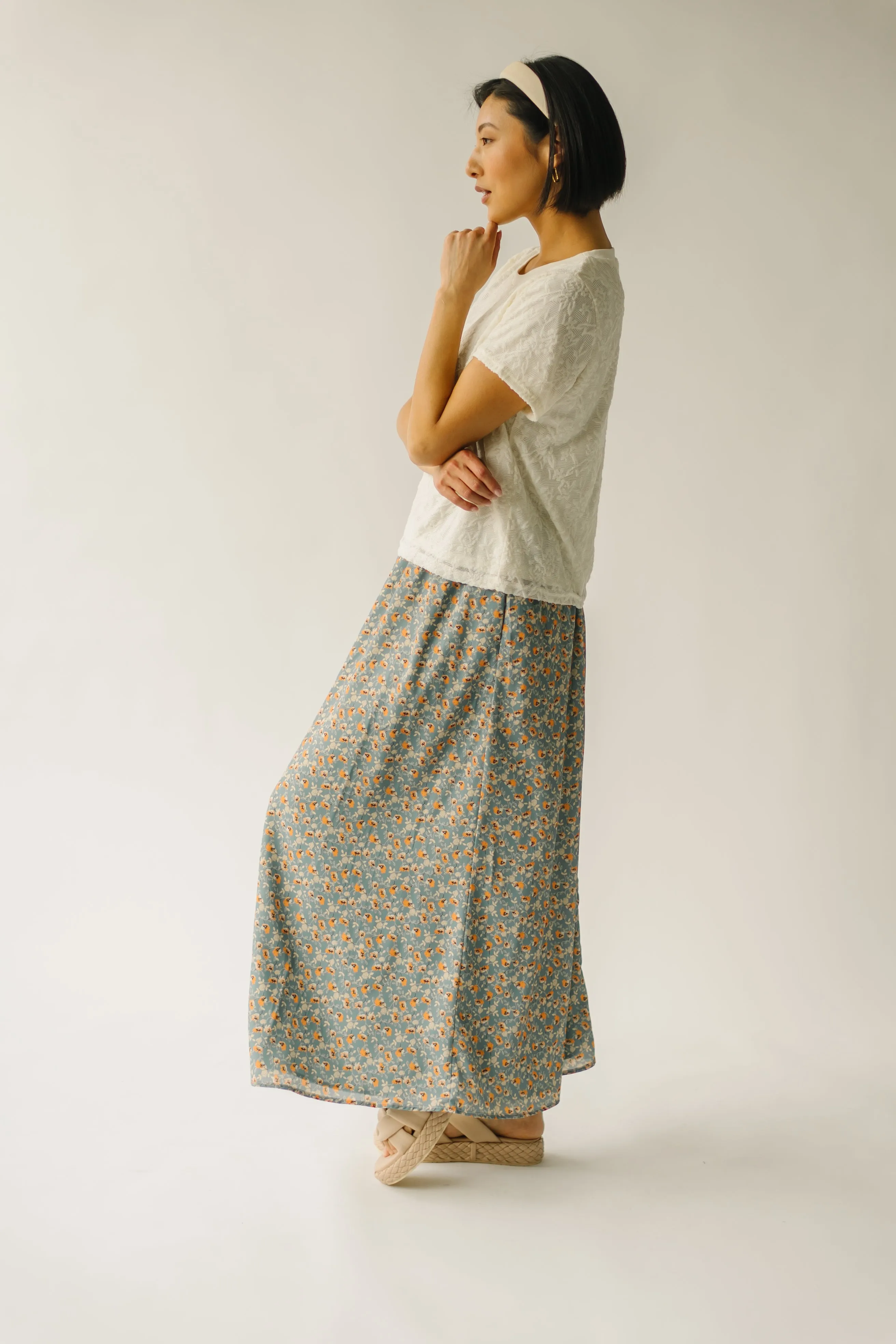 The Sargent Slip Skirt in Marigold Blossom