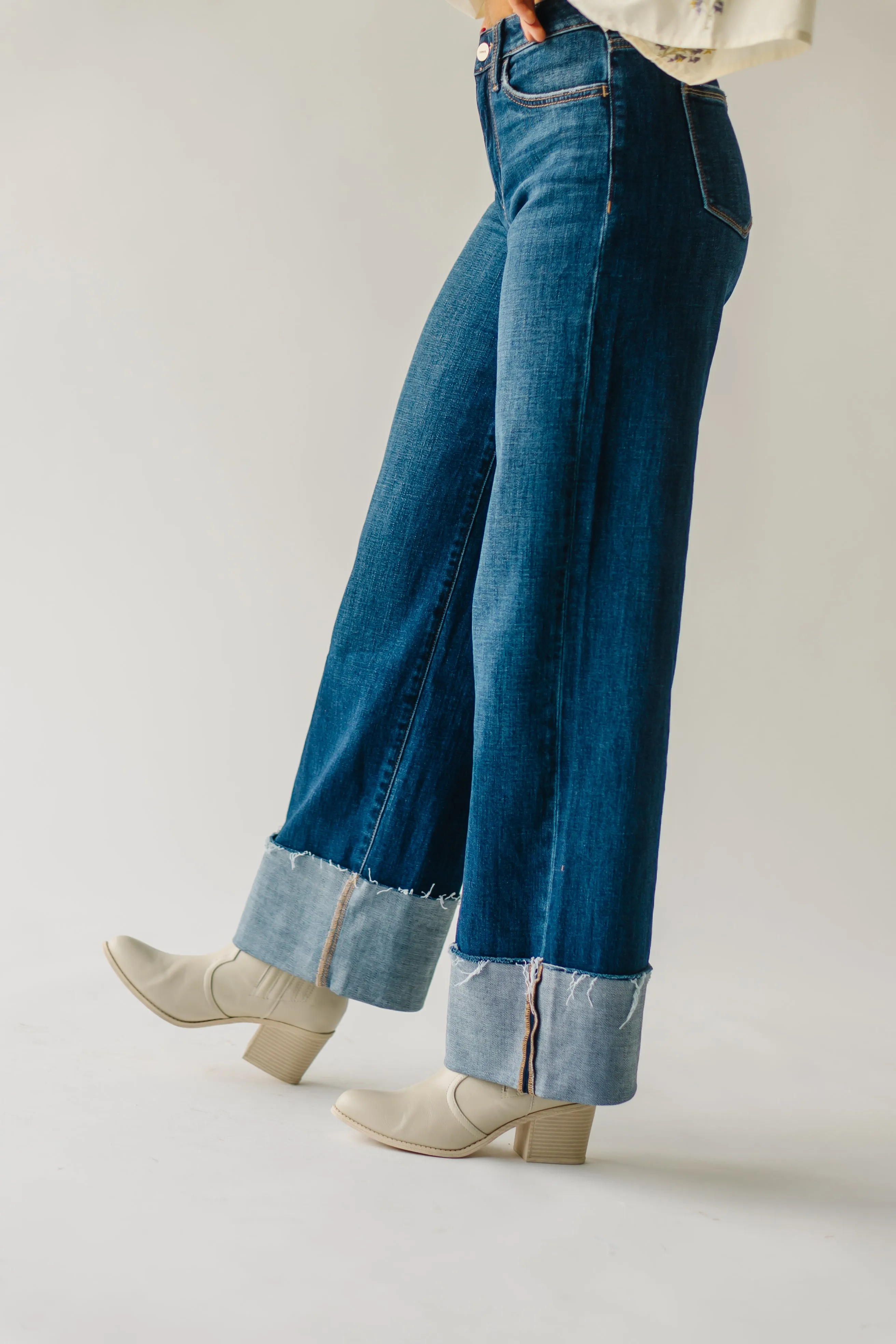 The Zena High Rise Wide Leg Jean in Dark Blue