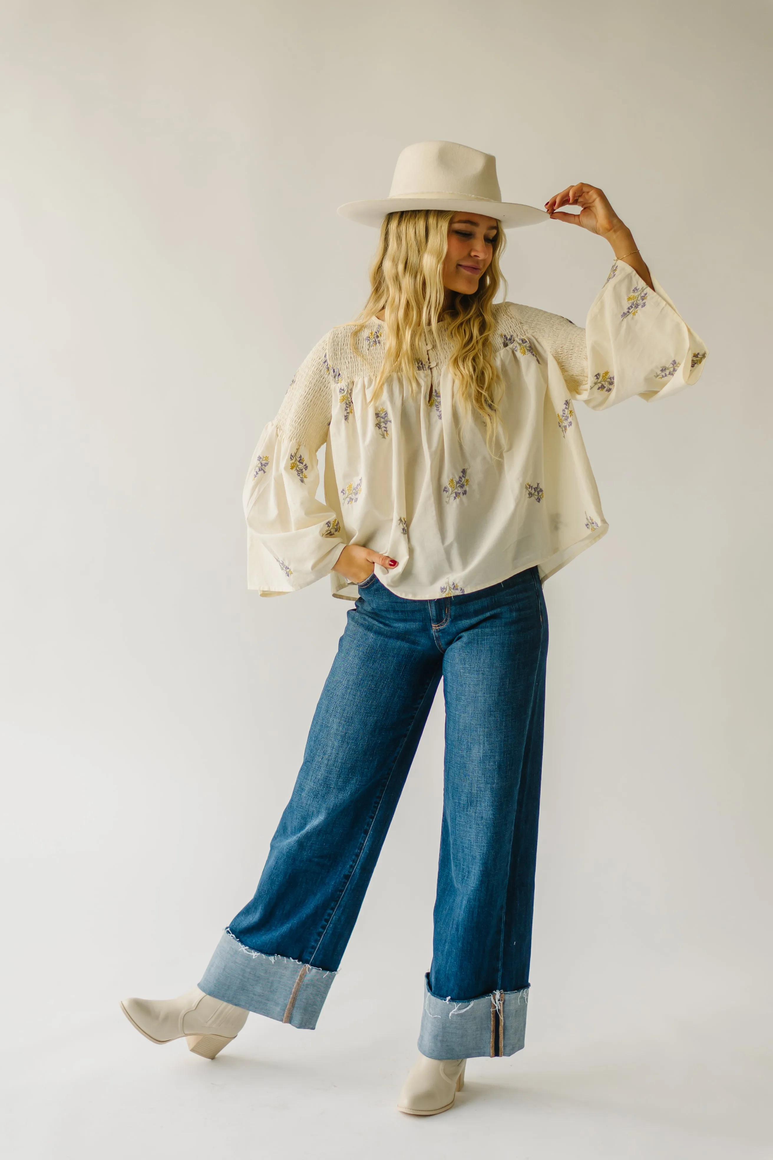 The Zena High Rise Wide Leg Jean in Dark Blue