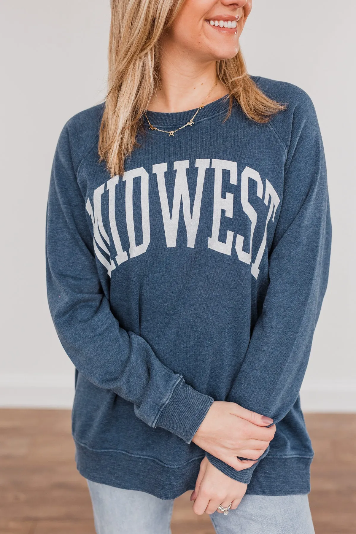 Thread & Supply Midwest Crew Neck Pullover- Blue