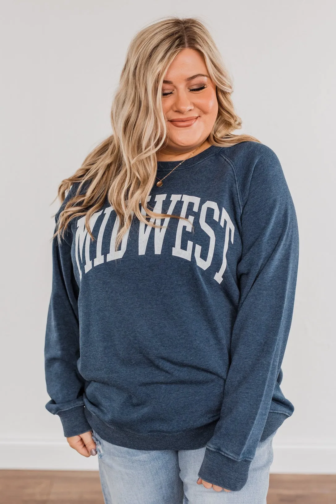 Thread & Supply Midwest Crew Neck Pullover- Blue