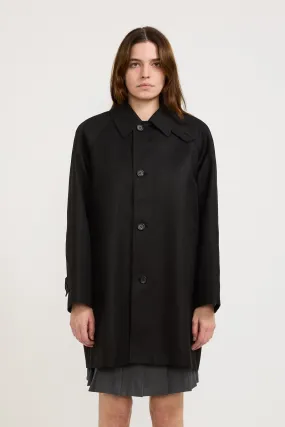 Unisex Cotton Half Mac Coat Black