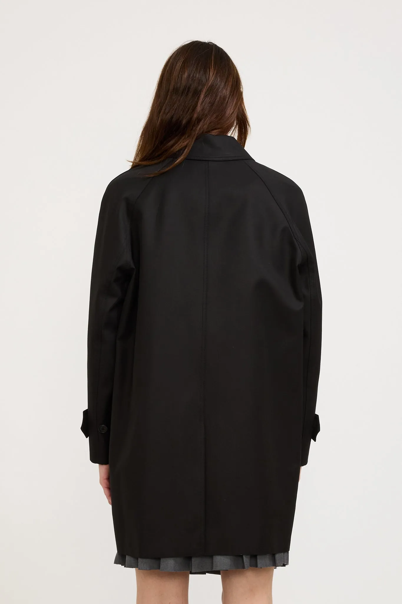 Unisex Cotton Half Mac Coat Black