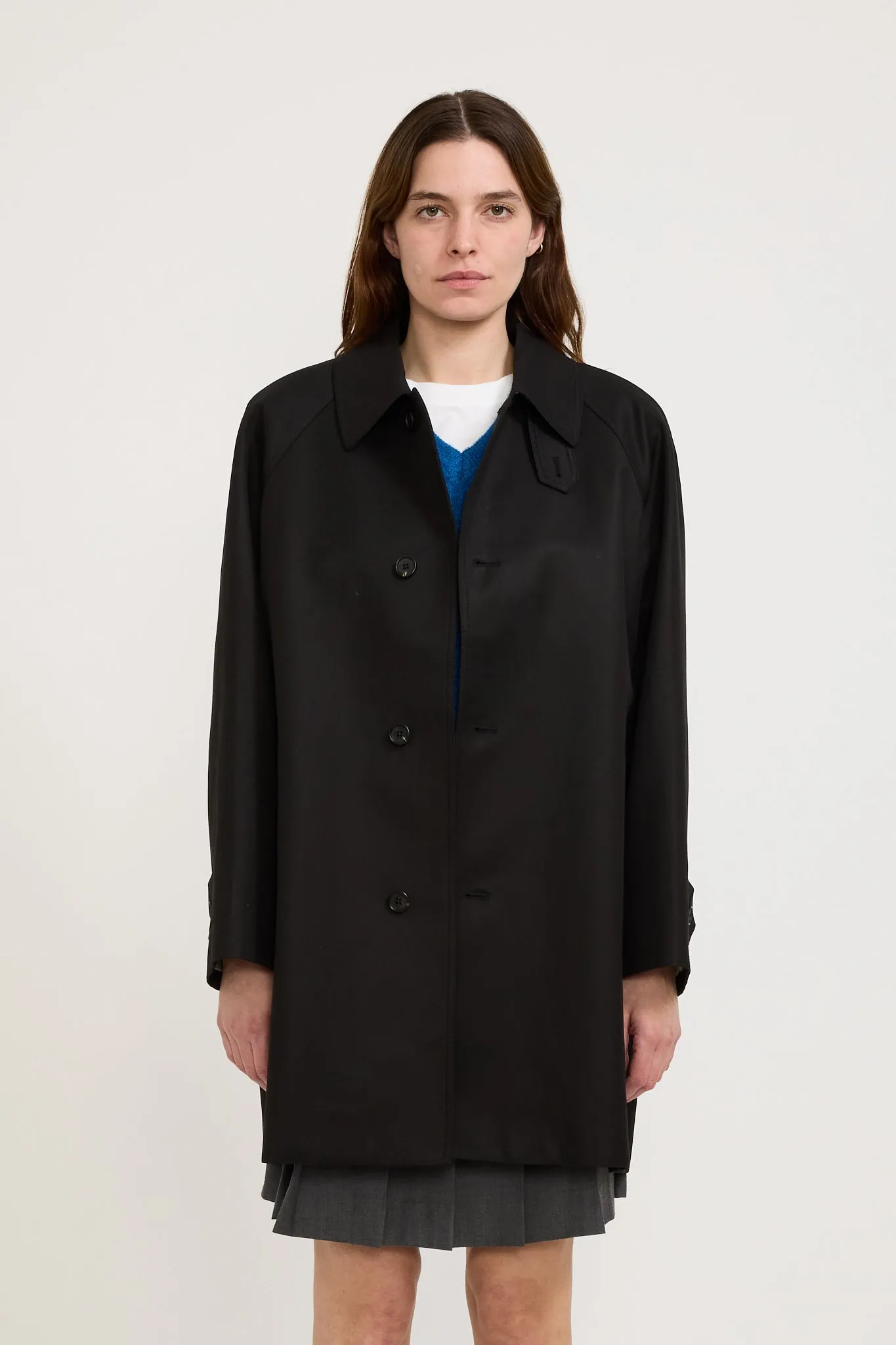 Unisex Cotton Half Mac Coat Black