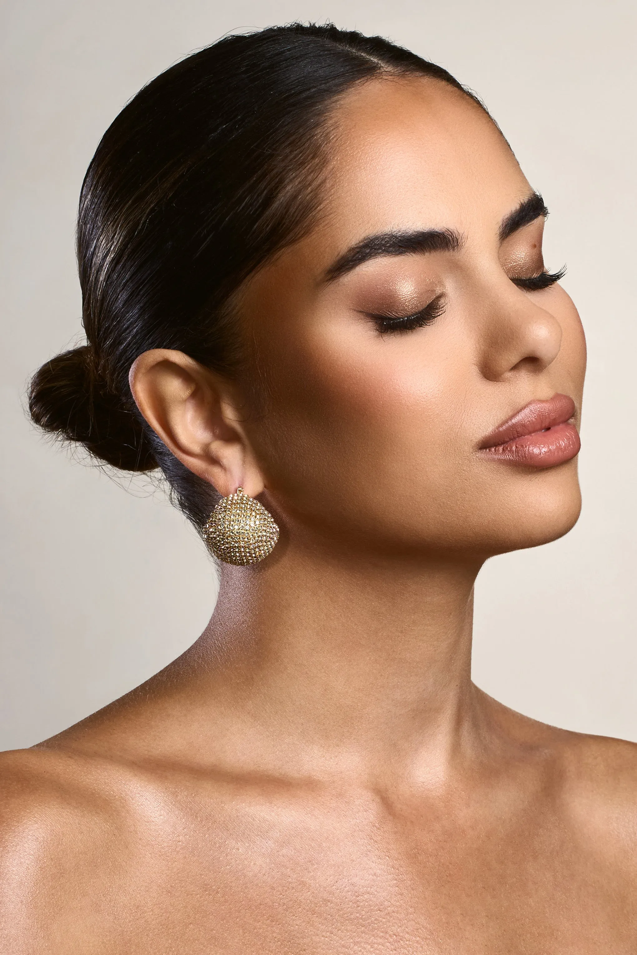 Valerian | Gold Diamante Chunky Earrings