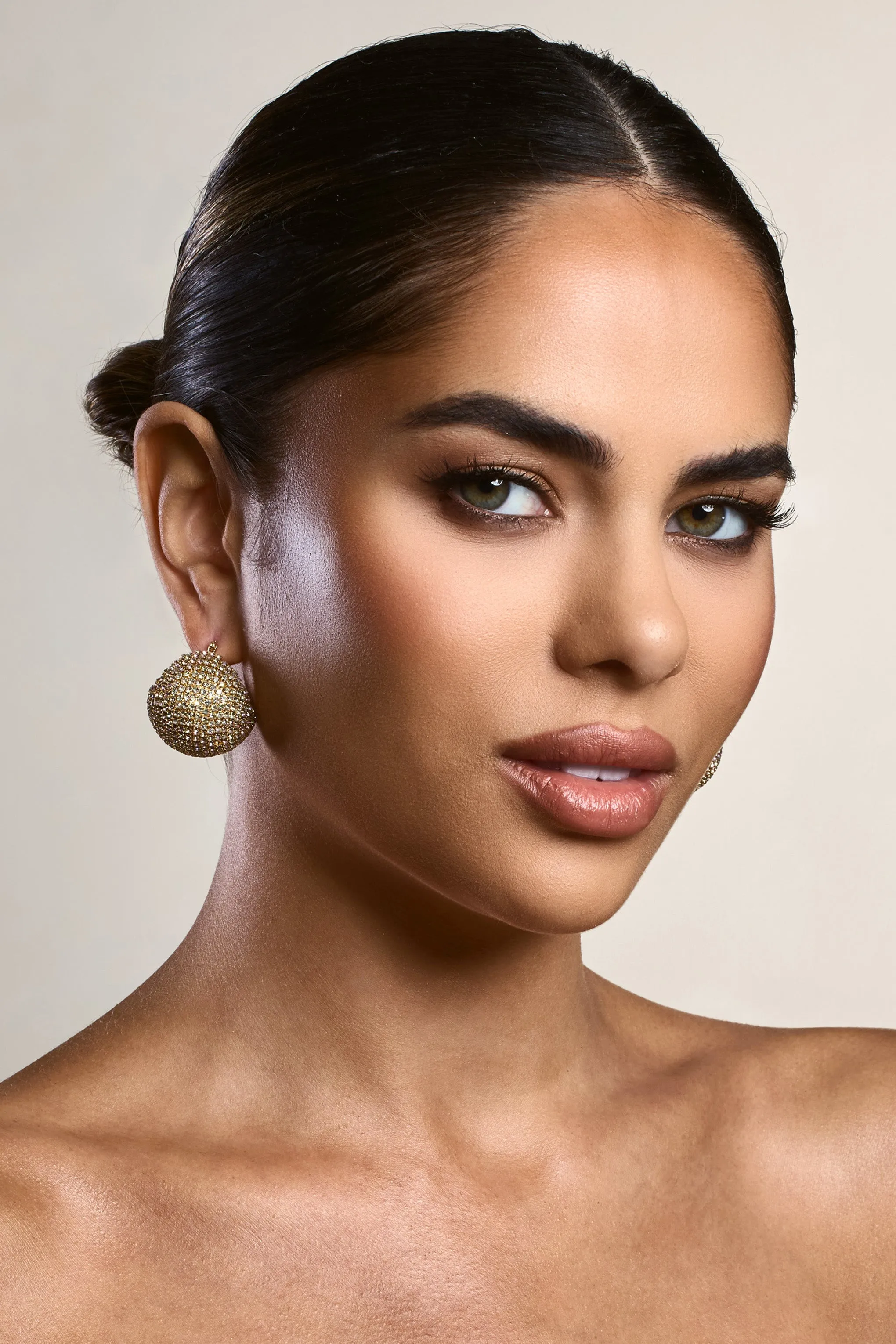 Valerian | Gold Diamante Chunky Earrings