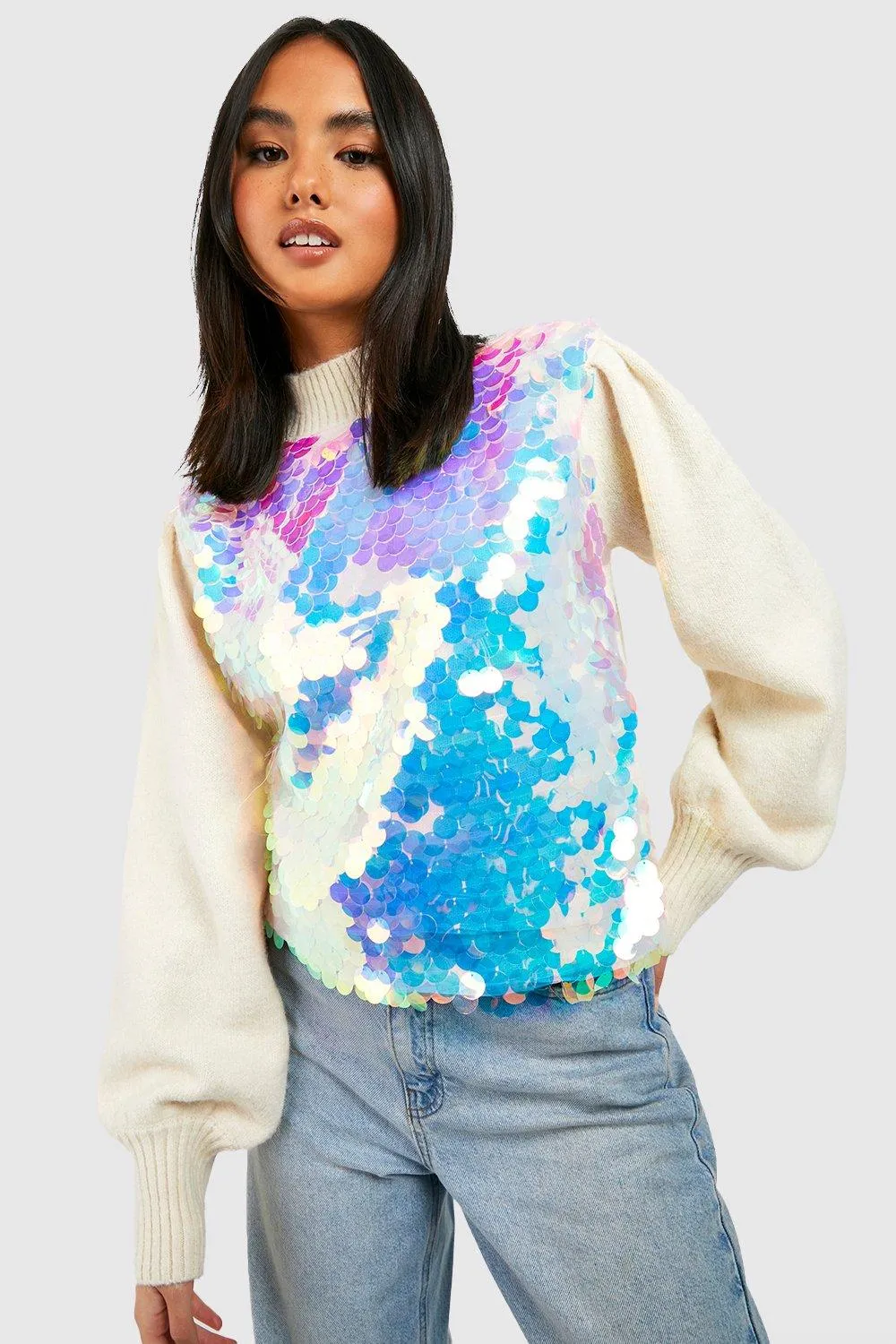 (Ve) Disc Sequin Knitted Sweater