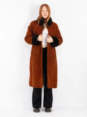 Vintage 70's Women Sheepskin Coat in Brown