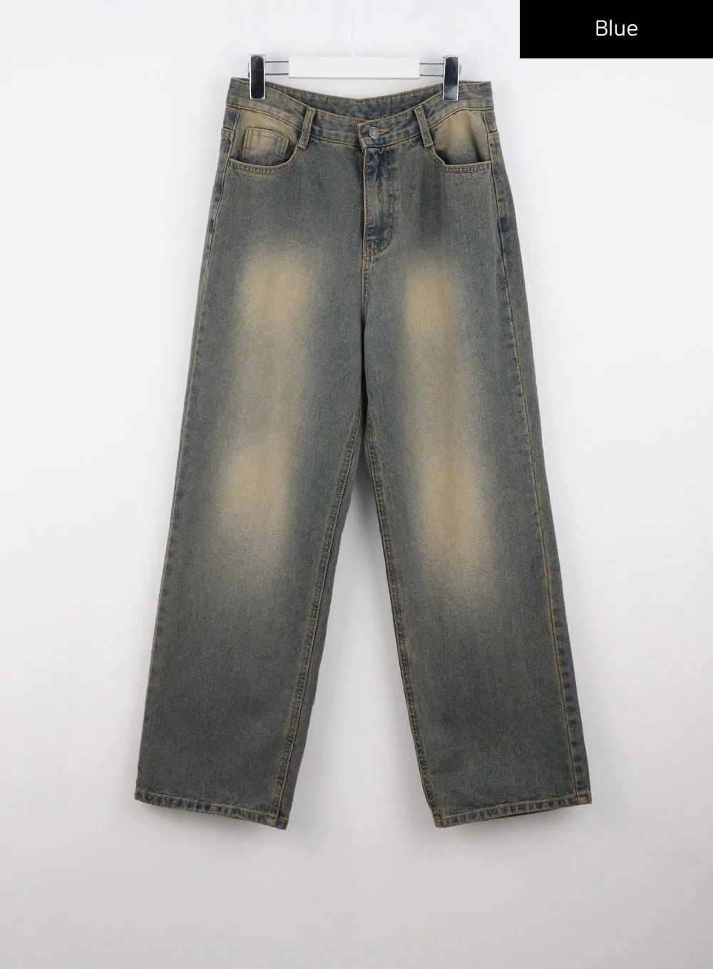 Vintage Wash Wide-Leg Jeans CO313