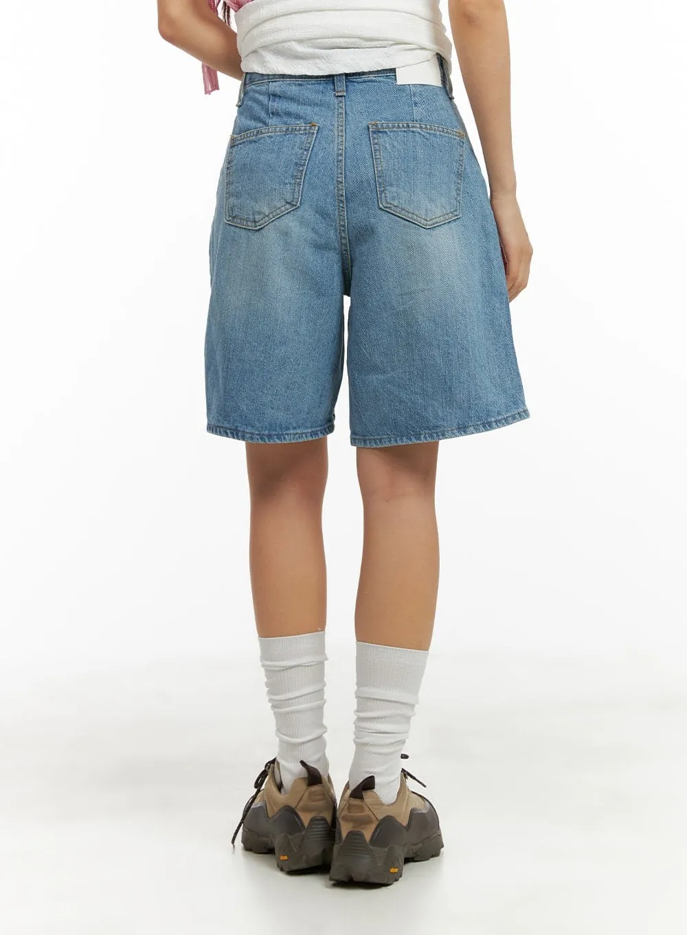 Washed Wide Leg Jorts CA409