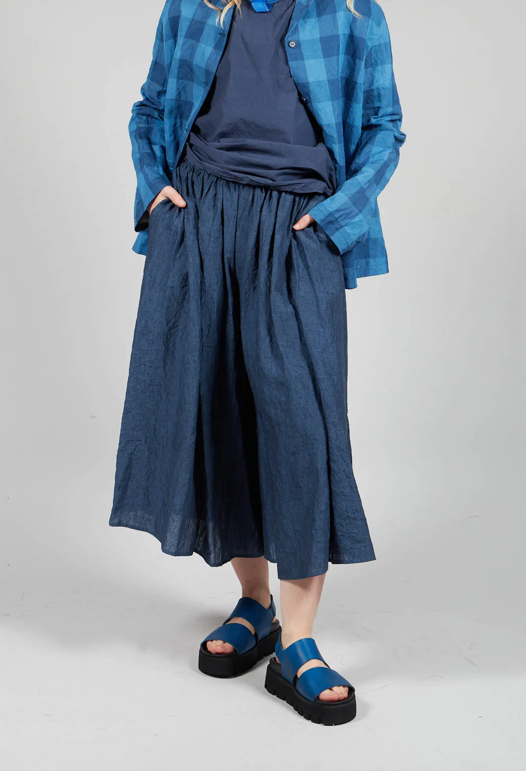 Wide Leg Culottes in Denim