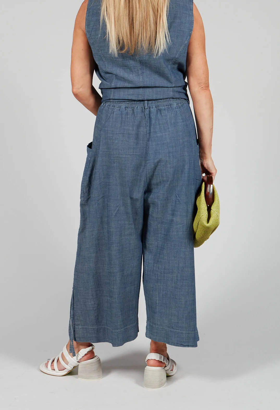 Wide Leg Culottes in Oyster Grey