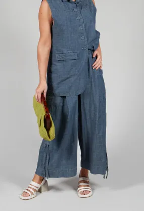 Wide Leg Culottes in Oyster Grey