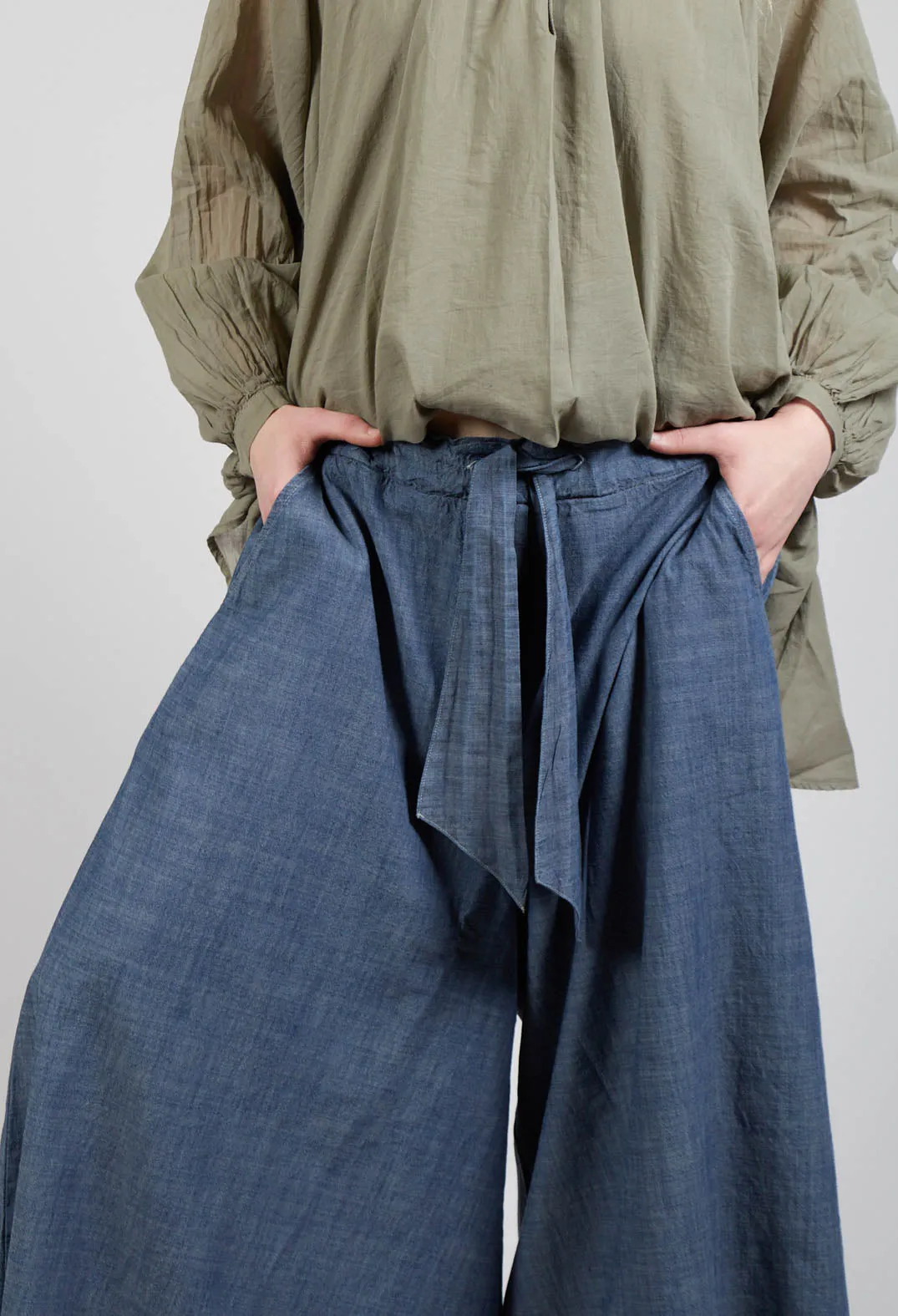 Wide Leg Culottes in Oyster Grey