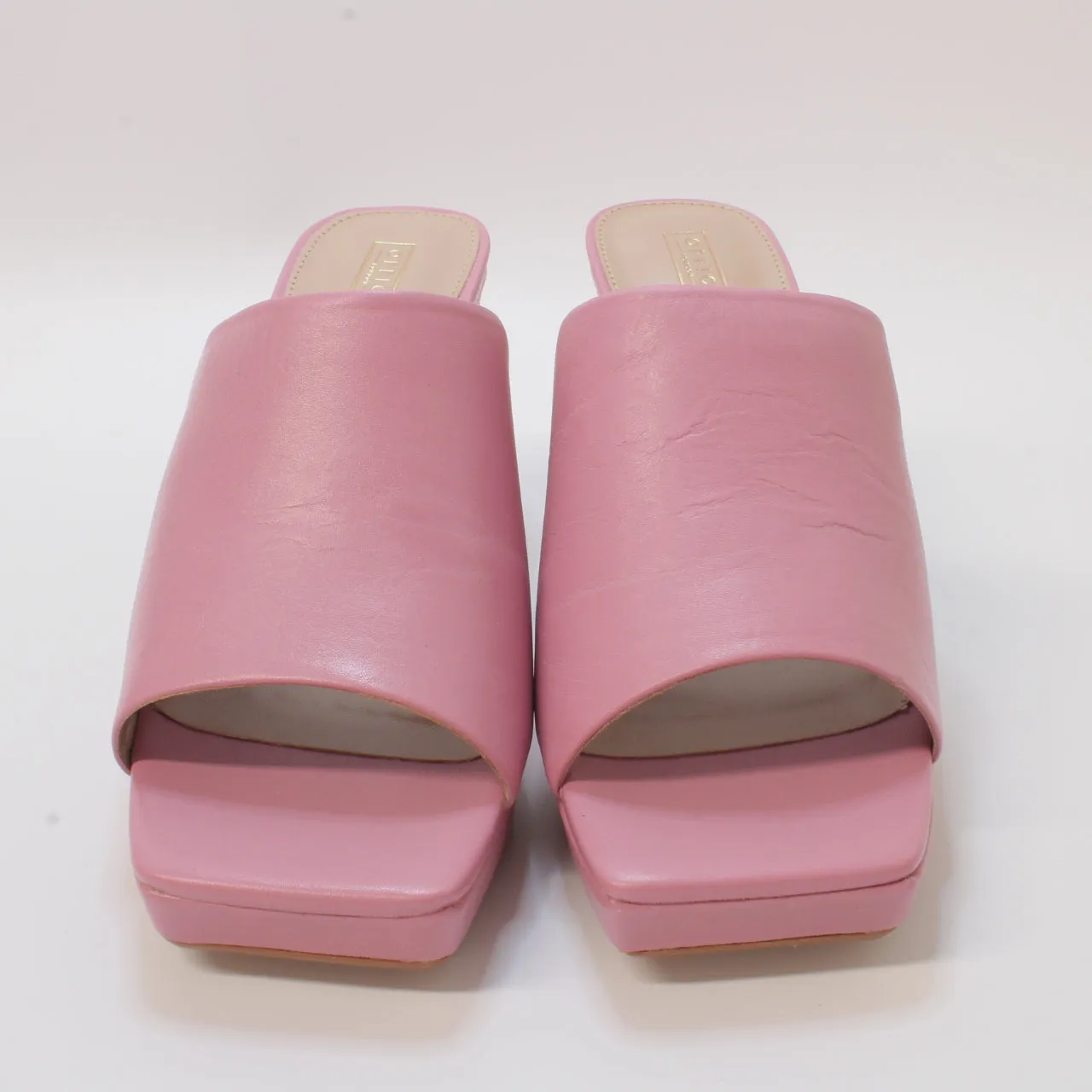 Womens Office Match Maker Platform Mules Pink Leather