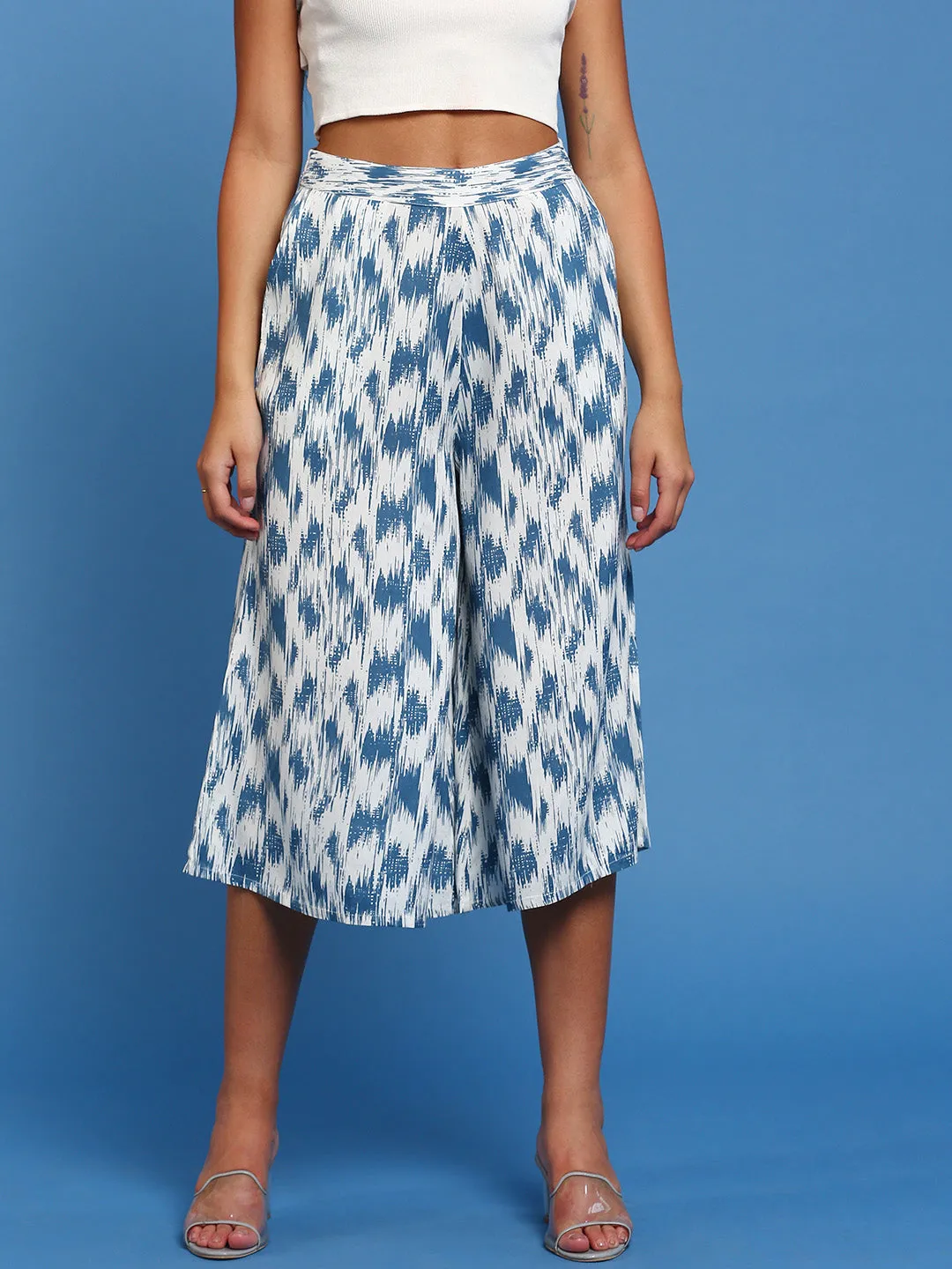 Women’s Printed Culottes Ink Blue