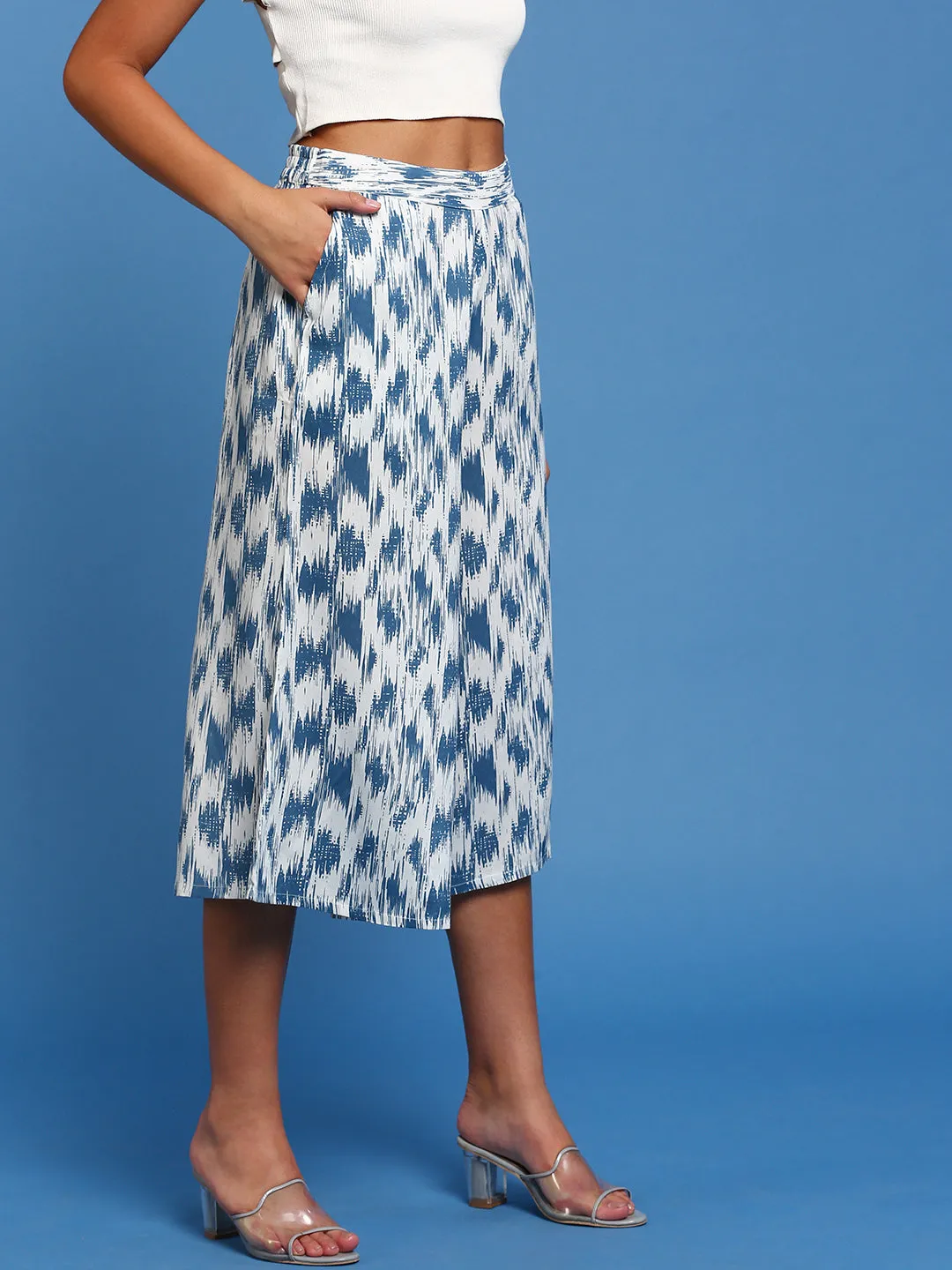 Women’s Printed Culottes Ink Blue