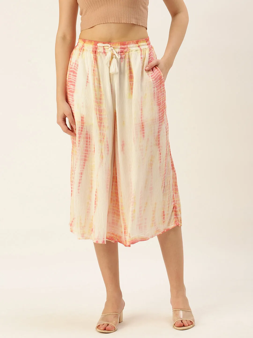 Women's Printed Culottes Pink