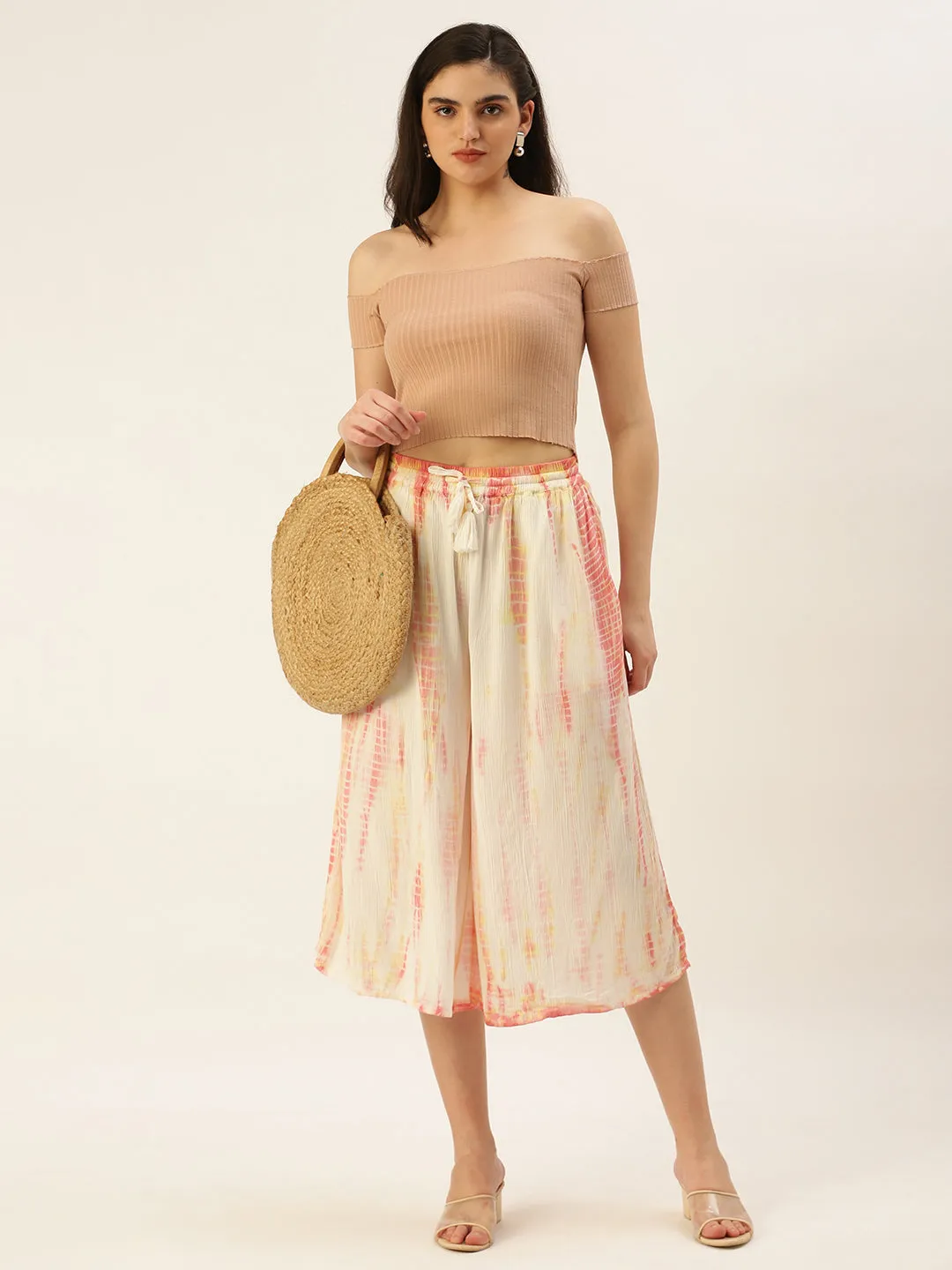 Women's Printed Culottes Pink