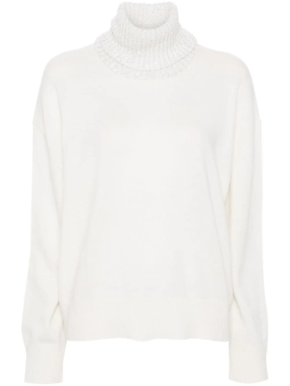 WOOL AND SILK BLEND TURTLENECK SWEATER