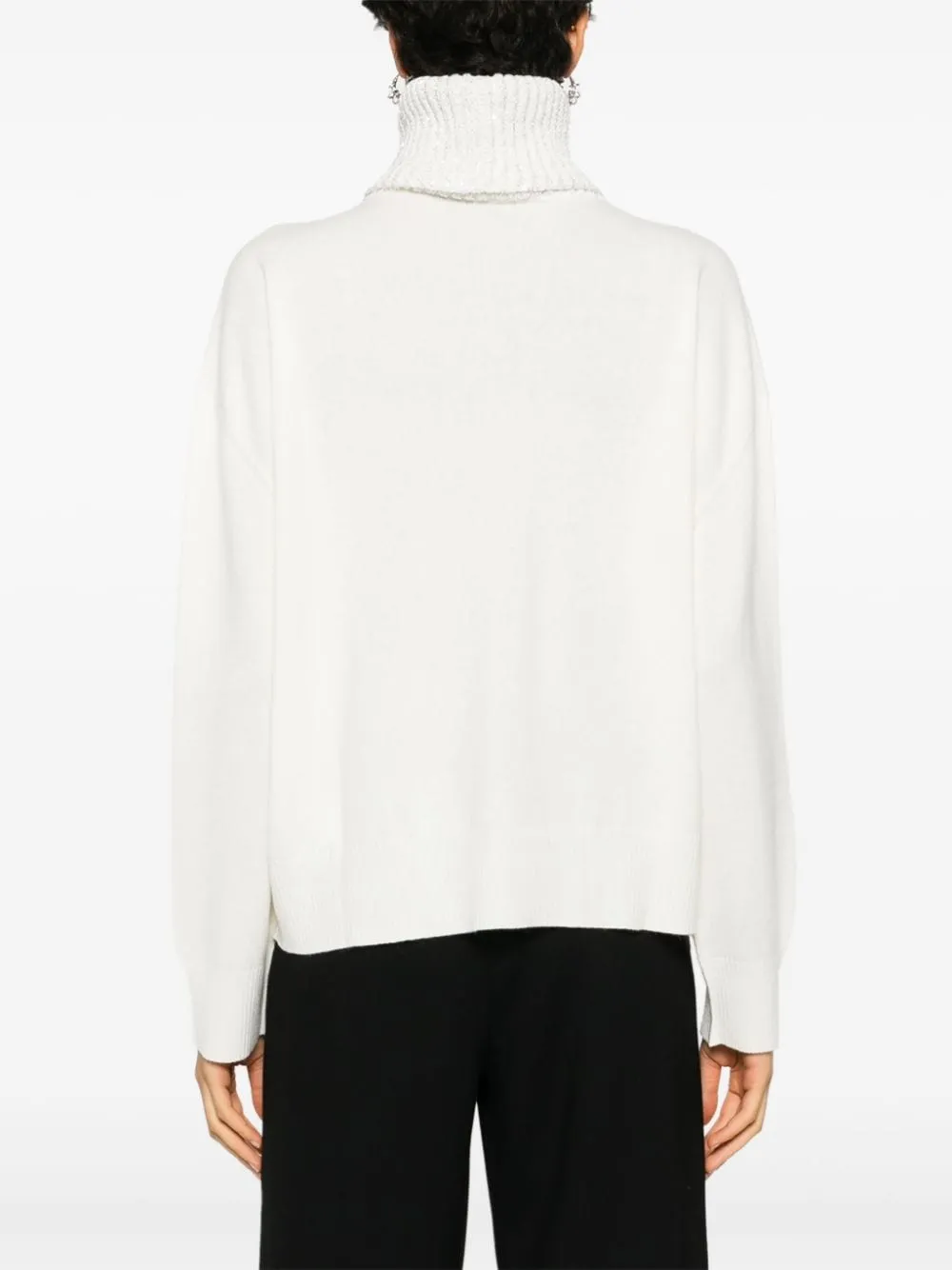 WOOL AND SILK BLEND TURTLENECK SWEATER