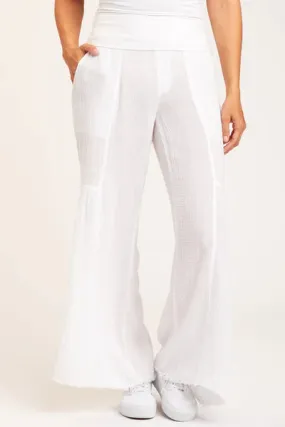 XCVI Elinore Wide Leg Cotton Gauze Pull on Pant