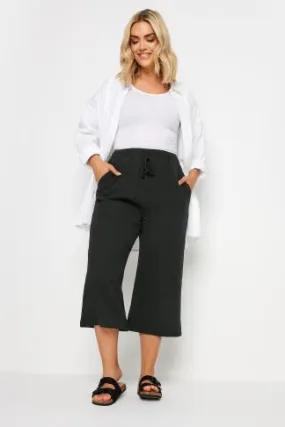 YOURS Curve Black Cheesecloth Culottes