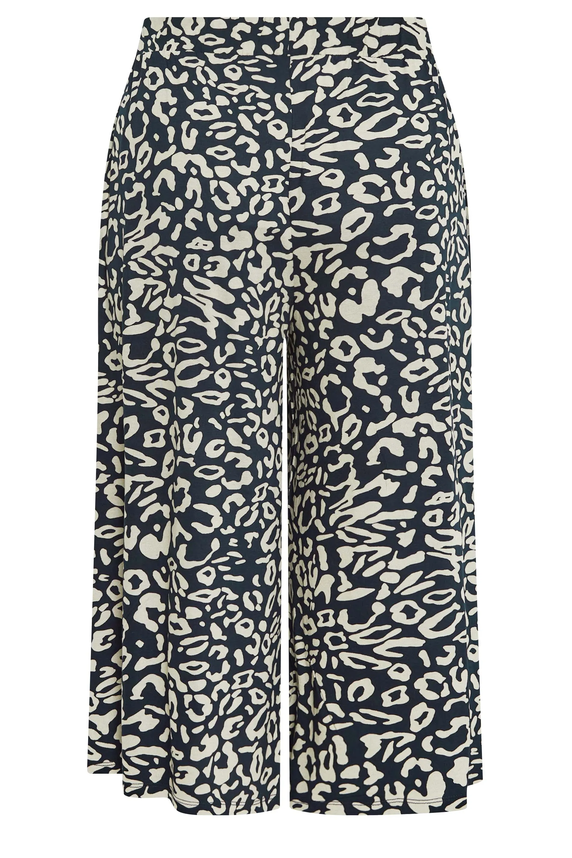 YOURS Curve Blue & Natural Abstract Print Midaxi Culottes