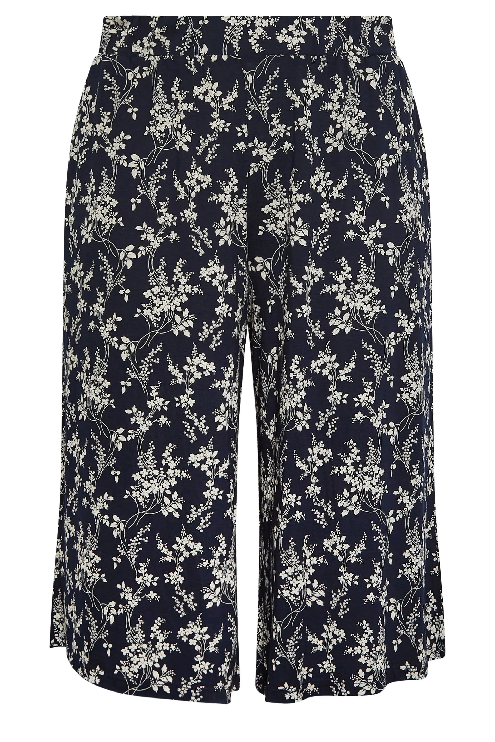 YOURS Curve Blue Floral Print Culottes