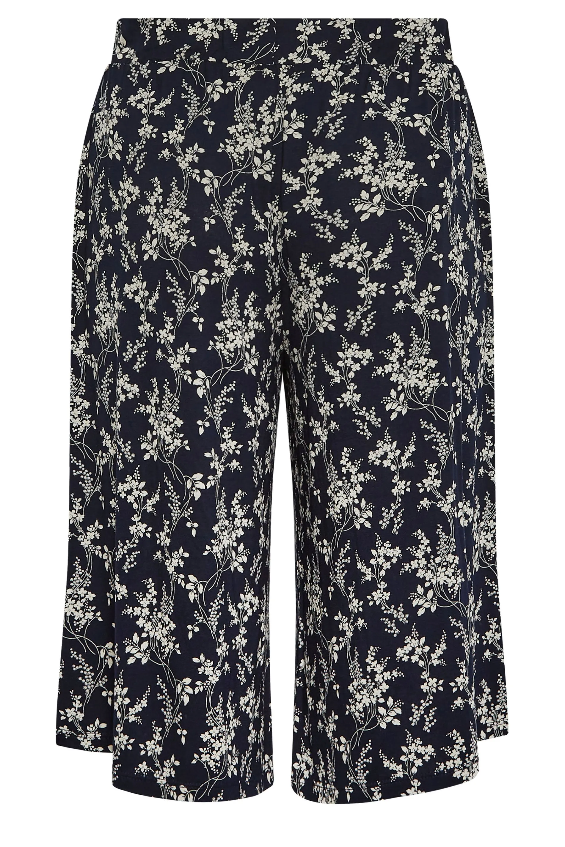 YOURS Curve Blue Floral Print Culottes